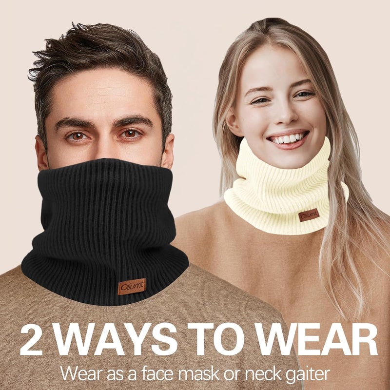 Oliumt Neck Warmer for men,Winter Neck Gaiters Face Scarf Women Windproof Warm Fleece Scarves Gaiter for Cold Weather - Image 2